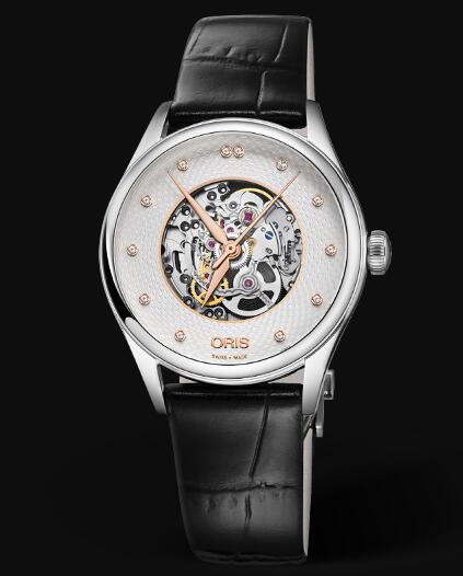 Review Oris Artelier Skeleton Diamonds 33mm Replica Watch 01 560 7724 4031-07 5 17 64FC - Click Image to Close